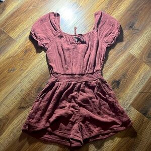 burgundy romper